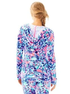 Lilly Pulitzer Larina Velour Zip Up Hoodie -Standrews Links Officials Store 28638 999multicabanacocktailalt2