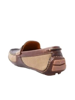 Trask Men's Derek Moccasin -Standrews Links Officials Store 30 0476 chestnutamericansteer khakiwaxedtwillalt2