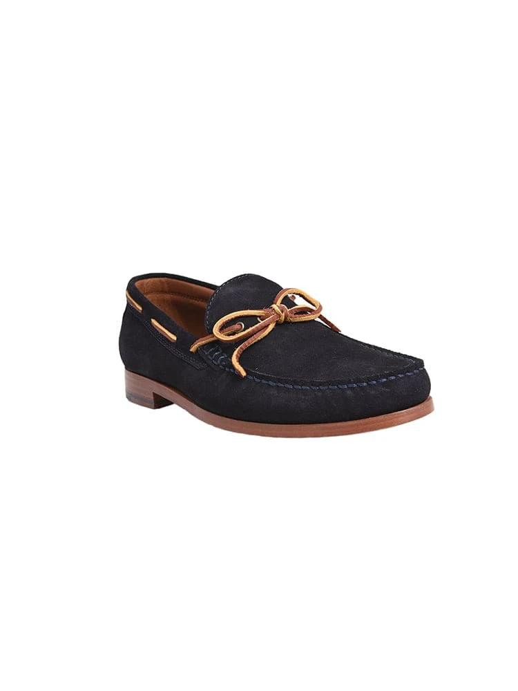 Trask Sullivan Slip On Eye Tie Navy Suede 3 Trask Sullivan Slip On Eye Tie Navy Suede - Image 3