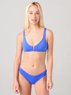 Maaji Women's Campanula Blue Victory Reversible Halter Bikini Top