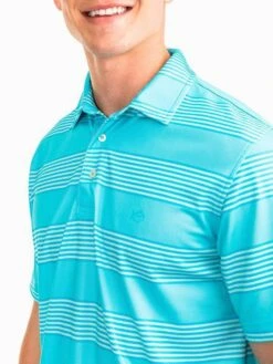 Southern Tide Jennings Hill Stripe Performance Polo -Standrews Links Officials Store 3601 crystalbluealt1