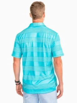 Southern Tide Jennings Hill Stripe Performance Polo -Standrews Links Officials Store 3601 crystalbluealt2