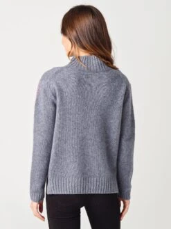 One Grey Day Women's Denver Cashmere Pullover -Standrews Links Officials Store 44OGD801xCHARCOALPINKSHOCKCHAPSxAlt2 22638995
