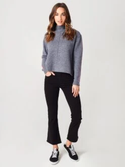One Grey Day Women's Denver Cashmere Pullover -Standrews Links Officials Store 44OGD801xCHARCOALPINKSHOCKCHAPSxAlt3 22639083