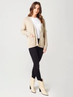 One Grey Day Women's Dundas Fringe Cardigan -Standrews Links Officials Store 44OGD811xOATMEALxAlt3 22701582