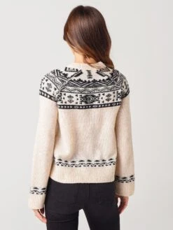 One Grey Day Women's Fisher Pullover -Standrews Links Officials Store 44OGD825xOATMEALBLACKxAlt2 22700194