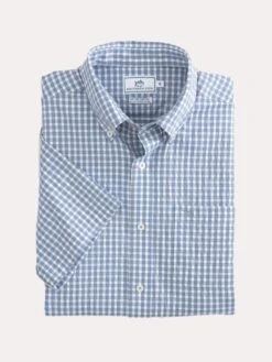 Southern Tide Men's Short Sleeve Gingham Intercoastal Sportshirt -Standrews Links Officials Store 4651 endlessblue 6c8f32c1 c4ff 485e b97f 3b600763b5d5