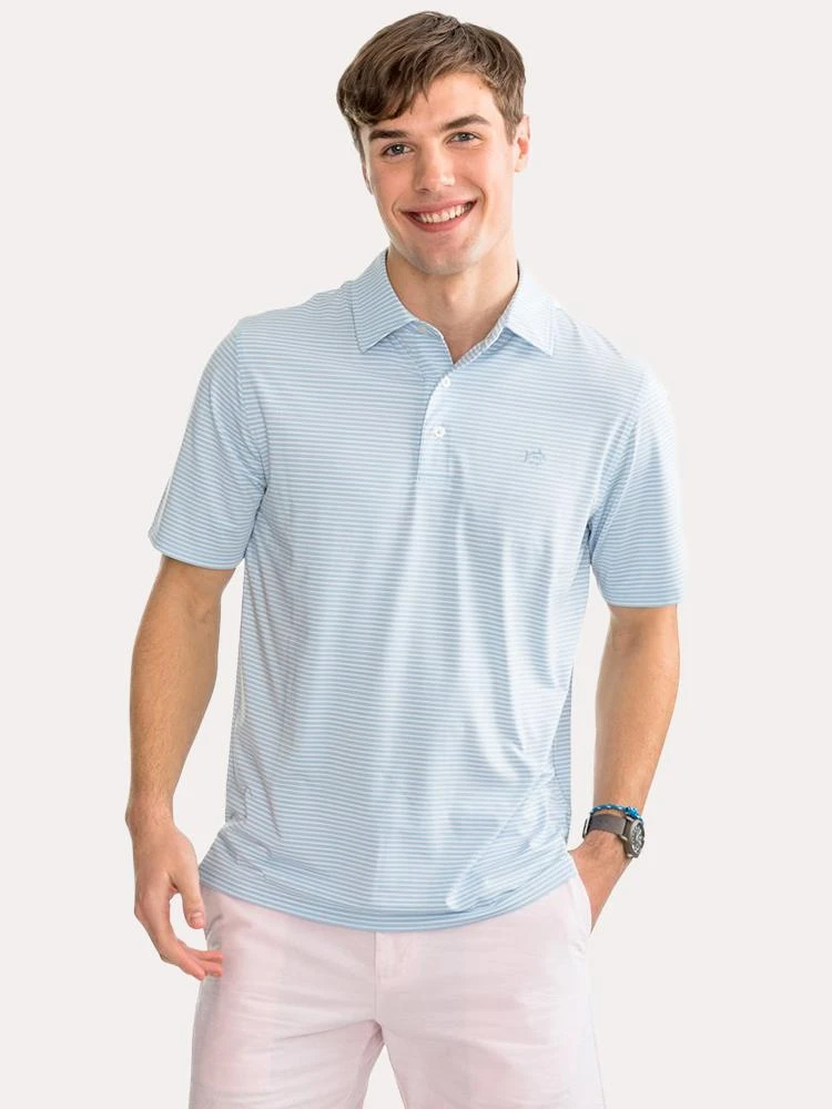 Southern Tide Men's Short Sleeve Tryall Stripe Performance Polo 3 Southern Tide Men's Short Sleeve Tryall Stripe Performance Polo - Image 3