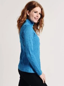 Sno Skins Sport Fabric Braided Jacquard Zip Neck -Standrews Links Officials Store 48738 18 peacockalt1