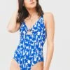 Tory Burch Women's Printed Knotted One-Piece Swimsuit