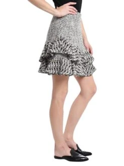 Rebecca Taylor Mixed Tweed Skirt -Standrews Links Officials Store 517 633 s805 blackcomboalt2