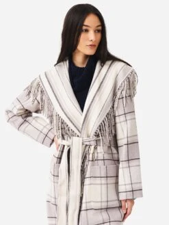 Simkhai Women's Carrie Fringe Wool-Blend Robe Coat