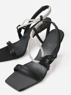 Simkhai Women's Cassie Crystal Strappy Heeled Sandal -Standrews Links Officials Store 522 S032xBLACKxAlt2 81259401