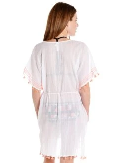 Seafolly Mini Tassel Gauze Kaftan -Standrews Links Officials Store 53131 ka white pinkalt3