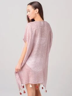 Seafolly Women's Bali Hai Linen Stripe Kaftan -Standrews Links Officials Store 53281 KAxRUSTxAlt2