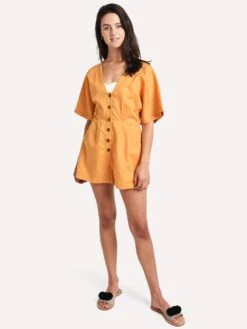 Seafolly Cut Copy Button Front Playsuit -Standrews Links Officials Store 53502 ps goldalt1
