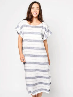 Seafolly Women’s Spirit Animal Linen Stripe Midi Cover-Up
