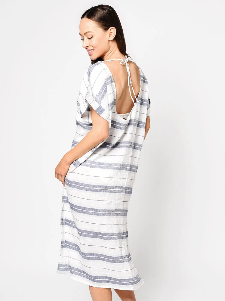 Seafolly Women’s Spirit Animal Linen Stripe Midi Cover-Up 3 Seafolly Women’s Spirit Animal Linen Stripe Midi Cover-Up - Image 3