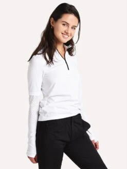 BOGNER FIRE+ICE Bogner Fire + Ice Women's Belis 1/4 Zip -Standrews Links Officials Store 5492 4574 031whitealt1