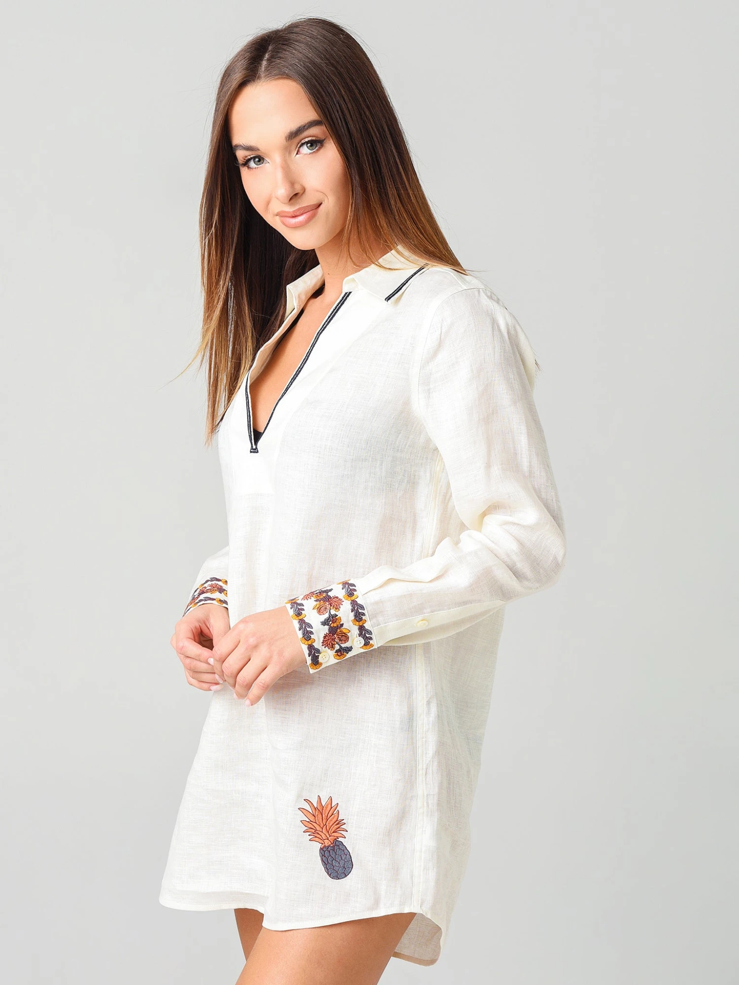 Tory Burch Women's Embroidered Beach Shirt Cover-Up 2 Tory Burch Women's Embroidered Beach Shirt Cover-Up - Image 2