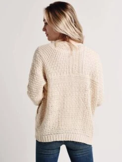 Hem & Thread Chunky Knit Cardigan -Standrews Links Officials Store 6189 creamalt2