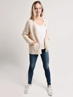 Hem & Thread Chunky Knit Cardigan -Standrews Links Officials Store 6189 creamalt3