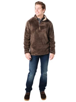 True Grit Pebble Pile 1/4 Zip Pullover -Standrews Links Officials Store 61m231osh cocoalt1