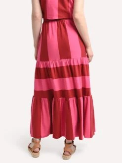 MDS Stripes Knit Tiered Skirt -Standrews Links Officials Store 64 83 redpinkboldstripealt2