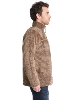 True Grit Men's Luxe Fleece Stripe Pullover -Standrews Links Officials Store 71m33lfs brownalt1