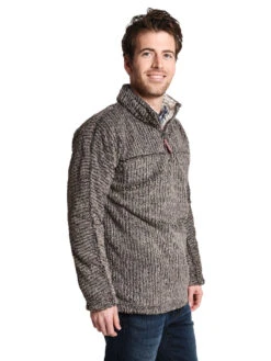 True Grit Men's Frosty Cord Pile Pullover -Standrews Links Officials Store 71m65ftc brownalt1