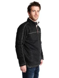 True Grit Men's Melange & Sherpa Pullover -Standrews Links Officials Store 71m92csb blackalt1