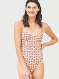 Tory Burch Women's Printed Underwire One-Piece Swimsuit