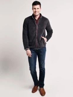 True Grit Men's Big Sky Fleece Zip Jacket -Standrews Links Officials Store 81m56bsf softblackalt1