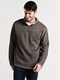 True Grit Men's Heather Fleece & Fur 1/4 Zip Pullover