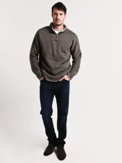 True Grit Men's Heather Fleece & Fur 1/4 Zip Pullover -Standrews Links Officials Store 81m57dff vintagegreyalt3