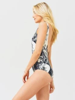 Tory Burch Women's Printed Tank One-Piece Swimsuit -Standrews Links Officials Store 83807 013xFRENCHCREAMMUSE013xAlt3 67706457