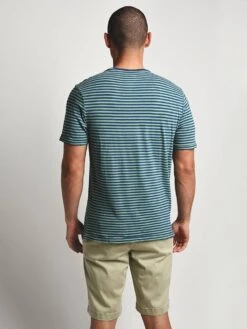 True Grit Crew Stripe Short Sleeve Crew -Standrews Links Officials Store 85m05isk3 greenalt3