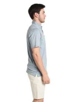 True Grit Heritage Slub Short Sleeve Polo -Standrews Links Officials Store 85m35sc denimbluealt2