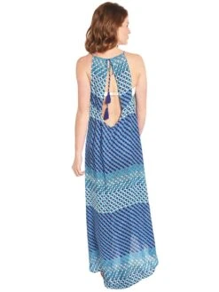 Echo Villa Tile Maxi Dress -Standrews Links Officials Store 870040 brilliantbluealt2