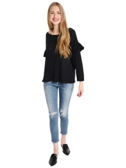 Current Elliot The Ruffle Sweatshirt -Standrews Links Officials Store 9065 1492 washedblackalt3