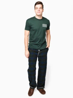 True Grit Melange Crossroads Checks Flannel Pant -Standrews Links Officials Store 91M58YF97 NAVY GREENalt3