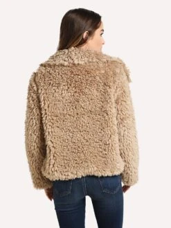 Dylan Fluffy Sherpa Snap Jacket -Standrews Links Officials Store 91W186SCF TEDDYBROWNalt3