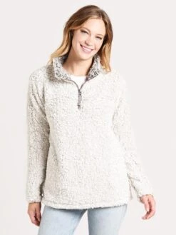 Dylan Frosty Tipped Pile Stadium Pullover Sweater