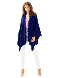 Lilly Pulitzer Terri Cashmere Wrap -Standrews Links Officials Store 92129 408truenavyalt1