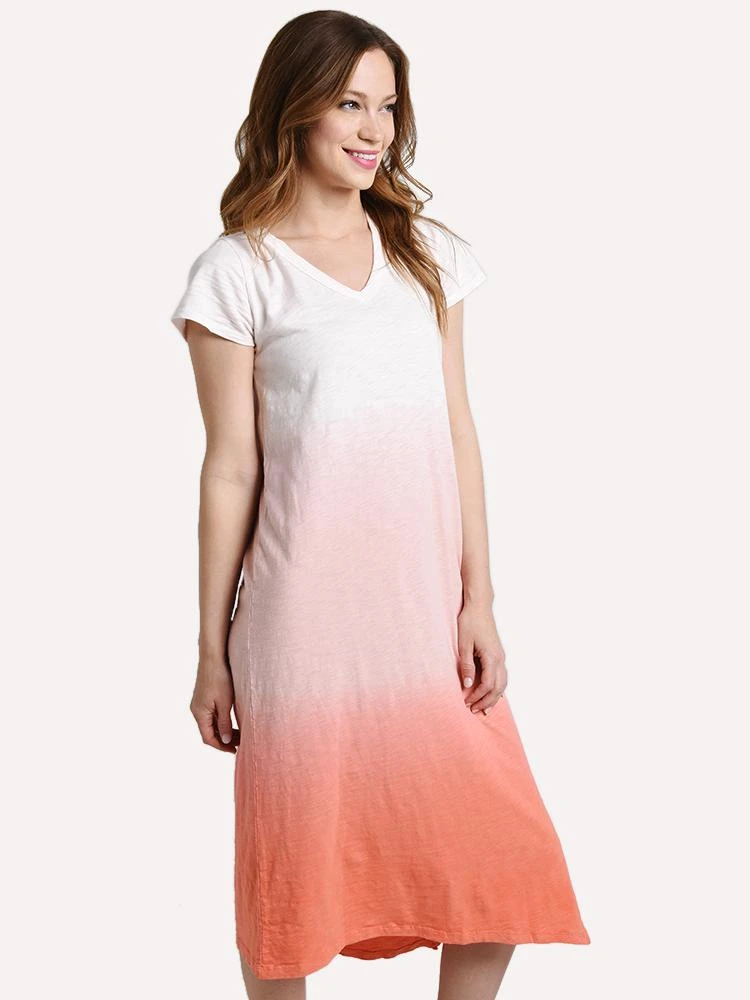 Dylan Cotton Slub Short Sleeve V-Dress 2 Dylan Cotton Slub Short Sleeve V-Dress - Image 2