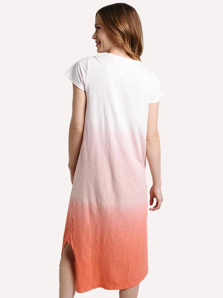 Dylan Cotton Slub Short Sleeve V-Dress 3 Dylan Cotton Slub Short Sleeve V-Dress - Image 3