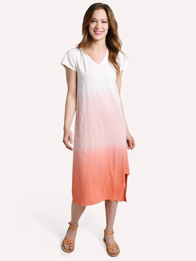 Dylan Cotton Slub Short Sleeve V-Dress 4 Dylan Cotton Slub Short Sleeve V-Dress - Image 4
