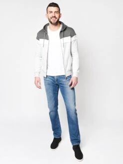 Eleventy Men’s Tri-Color Block Full Zip Hoodie -Standrews Links Officials Store 979FE0258 LT.GREY WHITEalt3