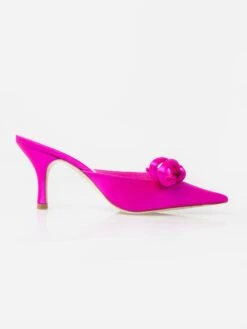 Loeffler Randall Women's Amyra Bow Kitten Mule -Standrews Links Officials Store AMYRA SATNxFUSCHIAxAlt2 83156308