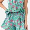 Sur La Vague Women's Aqua Cami Pajama Set